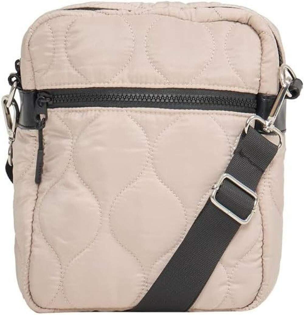 NWT Danskin Women's Large Quilted Crossbody Nylon Bag Blake - Color: Oat